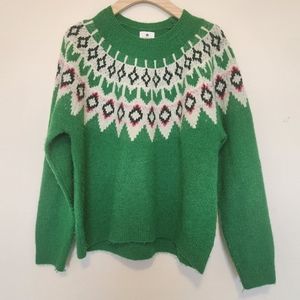Sundry Crew Neck Fair Isle Sweater